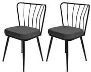 Súprava jedálenských stoličiek Yildiz Black, 2 ks, 2 ks