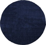 DY Okrúhly tmavomodrý shaggy koberec Kamel Rozmer: 200 cm