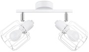 Bodové svietidlo Beluci, 2x biele drôtené tienidlo, (možnosť polohovania)