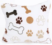Obliečka na vankúšik mikroplyš Exclusive 40 × 40 cm - Psie labky biele