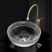 Rea Sue, sklenené umývadlo na dosku 400x400x165 mm, číra, REA-U4702