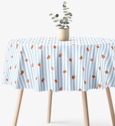 Goldea okrúhly teflónový obrus - modré prúžky s jahodami Ø 100 cm