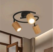 Brilagi - Bodové svietidlo MODERN WOOD 3xGU10/8W/230V, drevené/čierne