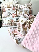 INTERMEDIC SK Set Intermedic do kočíka Lesík/minky ružová 100x75/40x30 cm