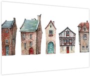 Obraz - Akvarelové domčeky (90x60 cm)