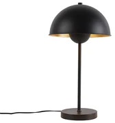 Retro stolná lampa čierna so zlatom - Magnax