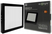 ECOLIGHT LED prisadené štvorcové stropné svietidlo 24W - 2640lm - 4000K - čierne