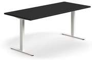 Kancelársky stôl QBUS, rovný, 1800x800 mm, T-rám, biely rám, čierna