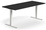 Kancelársky stôl QBUS, rovný, 1800x800 mm, T-rám, biely rám, čierna