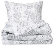 Matex Saténové obliečky Sivé kvety, 140 x 200 cm, 70 x 90 cm