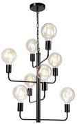 Luster na reťazi ORLANDO 8xE27/60W/230V čierna