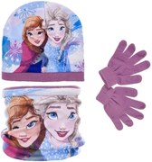 Set zimná čiapka, rukavice a nákrčník Ľadové kráľovstvo - Frozen, 54 Fialová