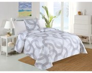 Bielo-sivá prešívaná súprava plédu a obliečky na vankúš 140x220 cm Circulo – My House