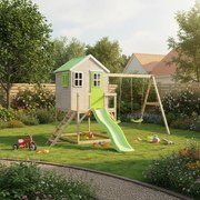 Detský záhradný domček s ihriskom HIDE | limetková