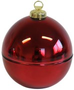 Červená voňavá sviečka Vianočná guľa 19cm