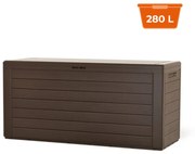 Prosperplast Úložný box WOODEBOX, 280L, 120x46x57cm, tmavo hnedá