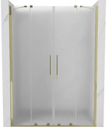 Mexen Velar Duo, posuvné sprchové dvere do otvoru 140 cm, 8mm sklo námraza, zlatá lesklá, 871-140-000-32-50