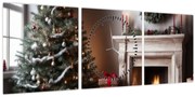 Obraz - Vianoce (s hodinami) (90x30 cm)