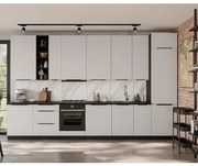 Kuchynská linka Aria WH/BL 390 cm bez kuchynskej dosky