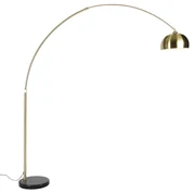 Stojaca lampa mosadz s čiernym mramorovým podstavcom s mosadzným tienidlom - XXL