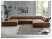 Rohová sedacia súprava do U TROPEA pravá hnedá