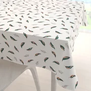Biante Bavlnený štvorcový obrus Sandra SA-460 Zeleno-ružové pierka na bielom 40x40 cm