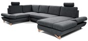 Rozkladacia rohová čalúnená sedacia súprava s úložným priestorom v tvare U AVESTA antracit
