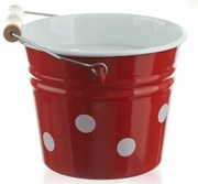 Červený smaltovaný kýblik s bodkami Red dot - Ø16 * 14cm - 1.5L