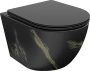 Mexen Lena WC miska Rimless so sedadlom slim s pomalým zatváraním, duroplast, čierny kameň - 30224098