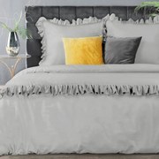 SATÉNOVÉ OBLIEČKY REINA23C 200X220 CM, 2KS 70X80 CM SIVÉ