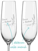 Svadobné poháre na sekt Levanduľa, 2 ks