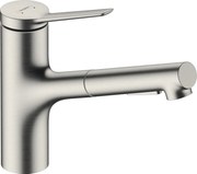 Hansgrohe Zesis M33, páková kuchynská batéria 150, vyťahovacia spŕška, 2jet, sBox lite, vzhľad nerezu, HAN-74803800