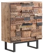 furniture-nabytek.cz - Masívna komoda Highboard v Grónsku z mangového dreva, lakovaná, hnedá