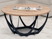 Okrúhly konferenčný stolík Mella, 80 cm, dub artisan%