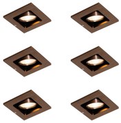 Sada 6 moderných zapustených bodových svetiel tmavý bronz nastaviteľné - Qure
