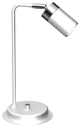 Stolná lampa Joker, 1x chrómové/biele kovové tienidlo, w