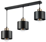 Luster na lanku 3xE27/35W/230V čierna/zlatá