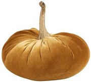 Oranžová zamatová dekoratívna tekvica Pumpkin S - 19*20*19cm