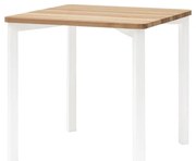 Biely jedálenský stôl so zaoblenými nohami Ragaba TRIVENTI, 80 × 80 cm