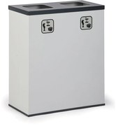 Alfa 3 Kôš na triedený odpad 2x 50 l, stojan na odpadkové vrecia, sivá/tmavo sivá