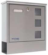 Poštová schránka LAGO, 330 x 305 x 97 mm, strieborná