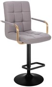 LuxuryForm DESIGN Barová stolička VERONA GOLD na čiernom tanieri - šedá