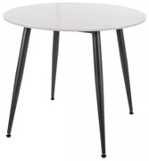 Okrúhly jedálenský stôl RION 90 cm s keramickou doskou, biely mramor