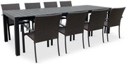 Záhradný jedálenský set Grande Pasto + 8x ratanová stolička Wicker Pat
