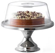 Bar@drinkstuff Stojan na tortu z nehrdzavejúcej ocele a plastová kupola na tortu