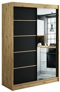 Skriňa Halifax V2 150 Dub Artisan/čierna/Zrkadlo