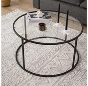 Konferenčný stolík BERLIN 45x80 cm čierna/číra