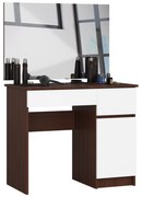Toaletný stolík Parijat (wenge + biela) (so zrkadlom) (P). Vlastná spoľahlivá doprava až k Vám domov. 1070901
