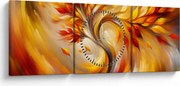 Obraz - Jesenný strom (s hodinami) (90x30 cm)