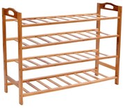 Skrinka na topánky na 12 párov – bambus – 4 police